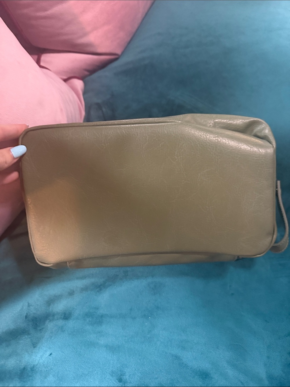 BEIS Dopp Toiletry Kit with Dual Zip Compartments in Olive - Picture 4 of 5